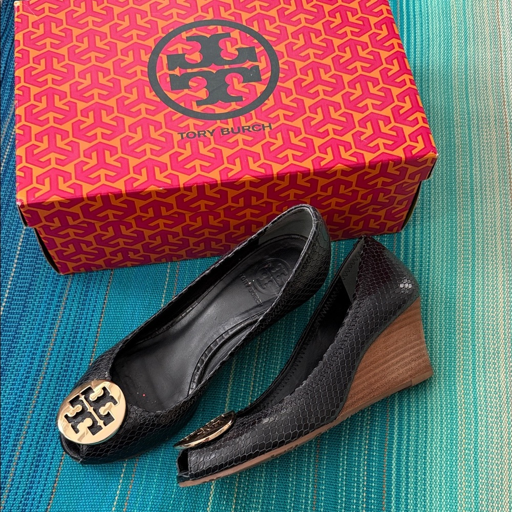 Tory Burch Sally 2 Snake Print Wedge
